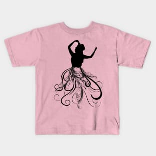 Sillhuoette of a woman dancing Kids T-Shirt